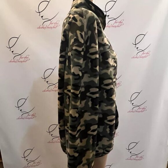 No Boundaries. Junior Sz X L 15-17. Fleece Camo Pullover. Zip Neck. Pouch. B74 - Picture 4 of 5